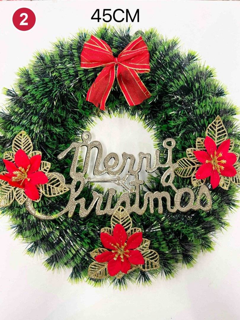 Coronita de Craciun cu mesaj Merry Christmas 45 cm