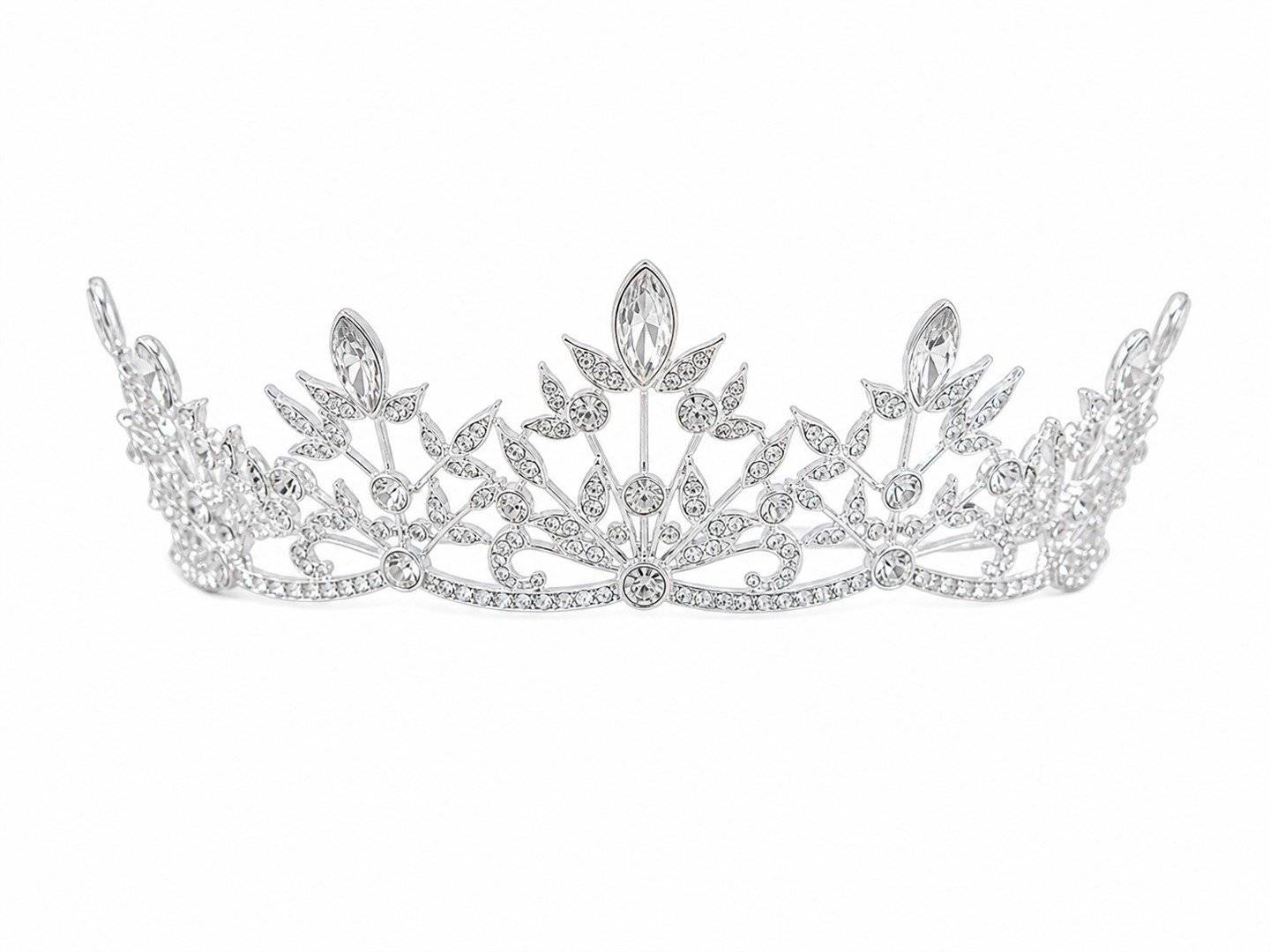 Tiara aurie cu perle albe verticale - design unic
