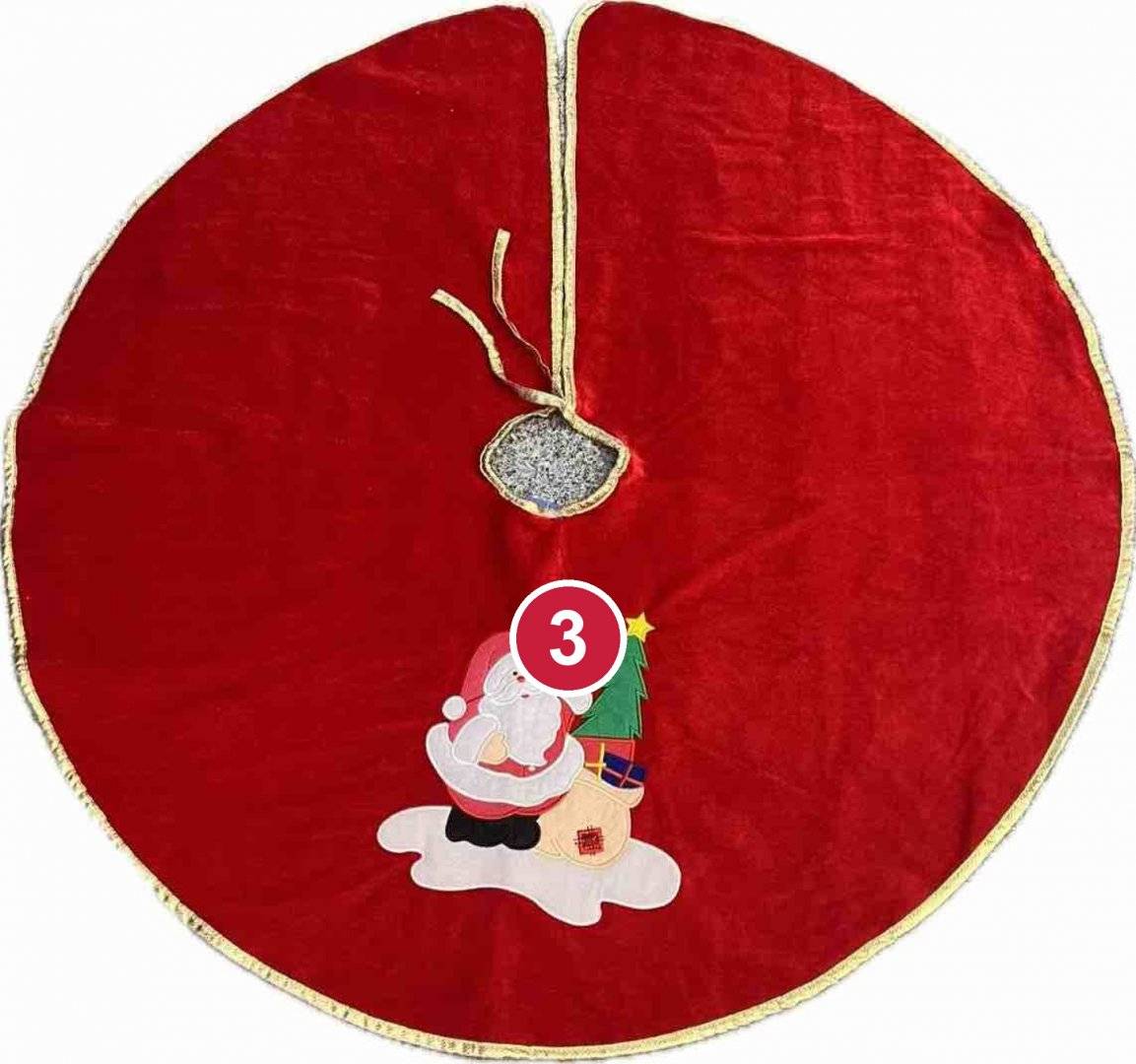 Covoras pentru brad rosu catifelat 90 cm