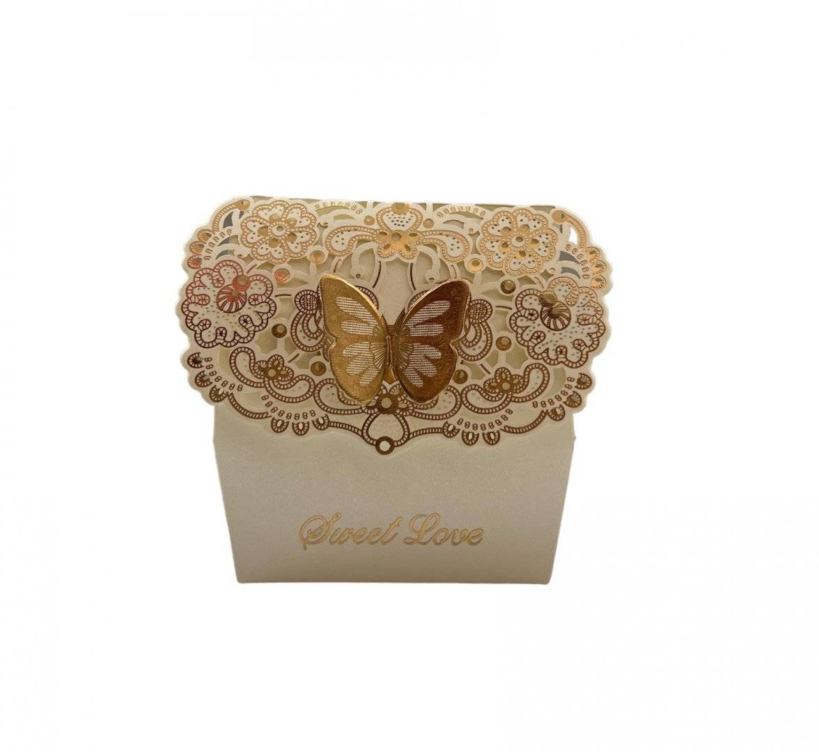 Cutii Cadou Carton Pentru Marturii Cufar Fluture 25/set