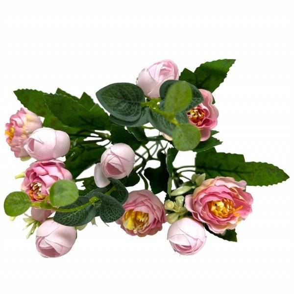 Flori Artificiale Buchet Ranunculus Roz Pal 2/set
