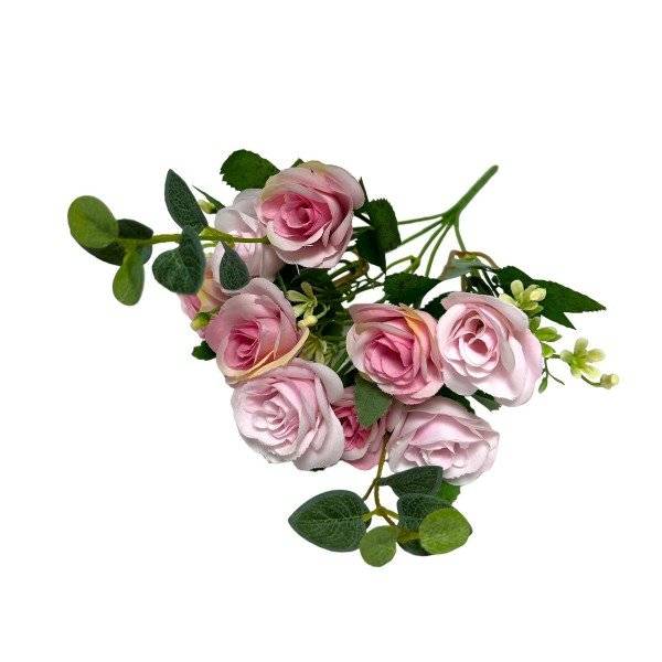 Flori Artificiale Buchet Trandafiri Roz Pal 2/set