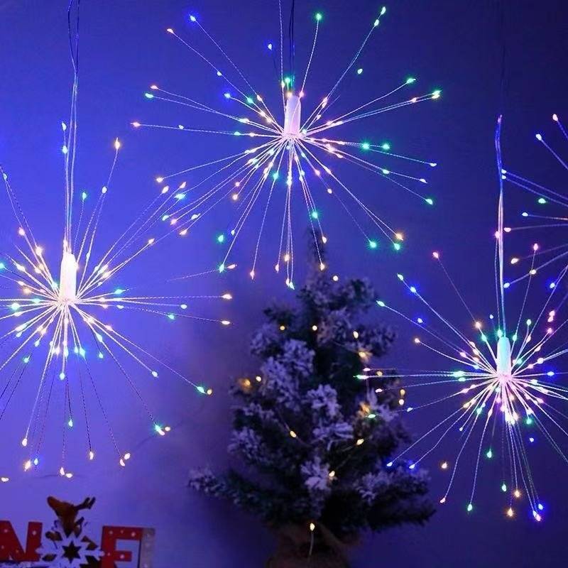 Instalatie LED decorativa tip artificii, 3 m, multicolor