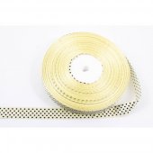 Panglica Satin cu Buline 2cm/90m Crem Galbui