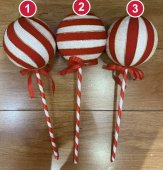 Acadea decorativa cu dungi rosii si albe 12x35 cm