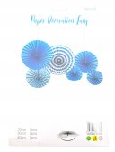 Accesorii Party: Ornamente Din Hartie Rozeta Evantai 6/Set Albastru