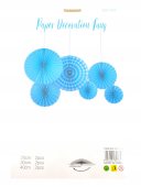 Accesorii Party: Ornamente Din Hartie Rozeta Evantai 6/Set Blue