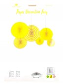 Accesorii Party: Ornamente Din Hartie Rozeta Evantai 6/Set Galben