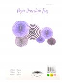 Accesorii Party: Ornamente Din Hartie Rozeta Evantai 6/Set Lila