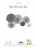 Accesorii Party: Ornamente Din Hartie Rozeta Evantai 6/Set Negru