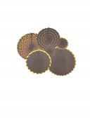 Accesorii Party: Ornamente Din Hartie Rozeta Evantai 6/Set Negru Cu Auriu