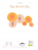 Accesorii Party: Ornamente Din Hartie Rozeta Evantai 6/Set Portocaliu