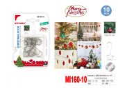 Agatatori de Craciun in forma de stea argintii 5 cm, 10 buc 10/set