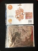 Baloane 14/set -2Stele, 2inimi, 10rotunde Roz Prafuit