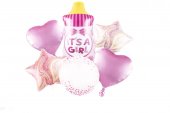 Baloane 6/Set Baby Shower Biberon Roz