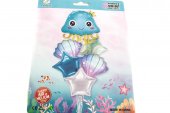 Baloane 6/Set Cu Caracatita Si Scoica Bleu