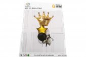 Baloane 6/Set Print Auriu Cu Negru
