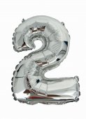 Baloane Folie Cifre 35Cm Argintii 0