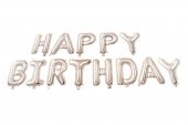 Baloane Folie Happy Birthday Argintiu