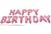 Baloane Folie Happy Birthday Roz Gold