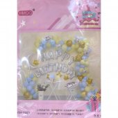 Baloane Set HM 1001 Pentru Aranjament Bleo-Galben-Argintiu