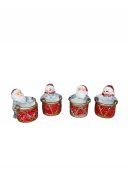 Bibelou Mos Craciun Cu Toba Lumanare 4/set
