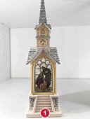 Biserica decorativa cu scena si sclipici