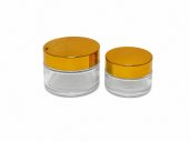 Borcanel Sticla Cilindric Cu Capac Plastic Auriu 30ml