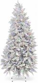 Brad Artificial Alb cu Zapada si Lumini LED Multicolore, 300 cm