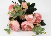 Buchet Bujori cu Margele Artificial Roz