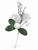 Buchet Decorativ Alb cu Fructe Albe, Bastonase si Bila