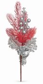 Buchet Decorativ cu Ace Roz, Fructe Argintii si Con Argintiu