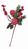 Buchet Decorativ cu Fructe Rosii, Bile si Brad