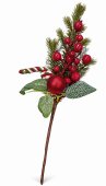Buchet Decorativ cu Fructe Rosii, Glob si Bastonas