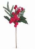 Buchet Decorativ cu Fructe Rosii si Brad