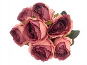 Buchet Flori Artificiale Din 9 Trandafiri Roz Prafuit