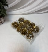 Conuri de Brad Decorative pentru Craciun Aurii, 4-5 cm, Punga 250 g