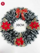 Coronita de Craciun cu flori rosii 38 cm