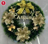 Coronita de Craciun cu flori si funde 38 cm