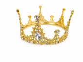 Tiara princess aurie delicata cu cristal central si filigran floral