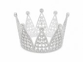 Coronita mini argintie deschisa cu cristale simple