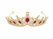 Tiara aurie cu cristale marquise fucsia - design bold