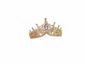 Tiara aurie cu cristale marquise transparente mari