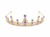Tiara aurie cu cristale mov violet marquise - design eleganta