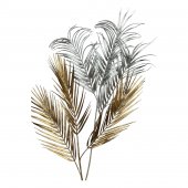 Crengi Aurii Artificiale Frunze Palmier