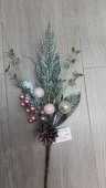 Crenguta decorativa cu bobite roz si con