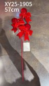 Crenguta decorativa cu globuri si funde rosii 57 cm