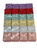 Cutie Bijuterii Pentru Inel Carton 5x5cm 24/set Flori Metalizate