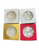 Cutie Cadou Carton Alba Cu Fereastra Acetofan 20cm/20cm 12/SET