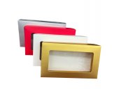 Cutie Cadou Carton Alba Cu Fereastra Acetofan 25x15x4cm 12/Set